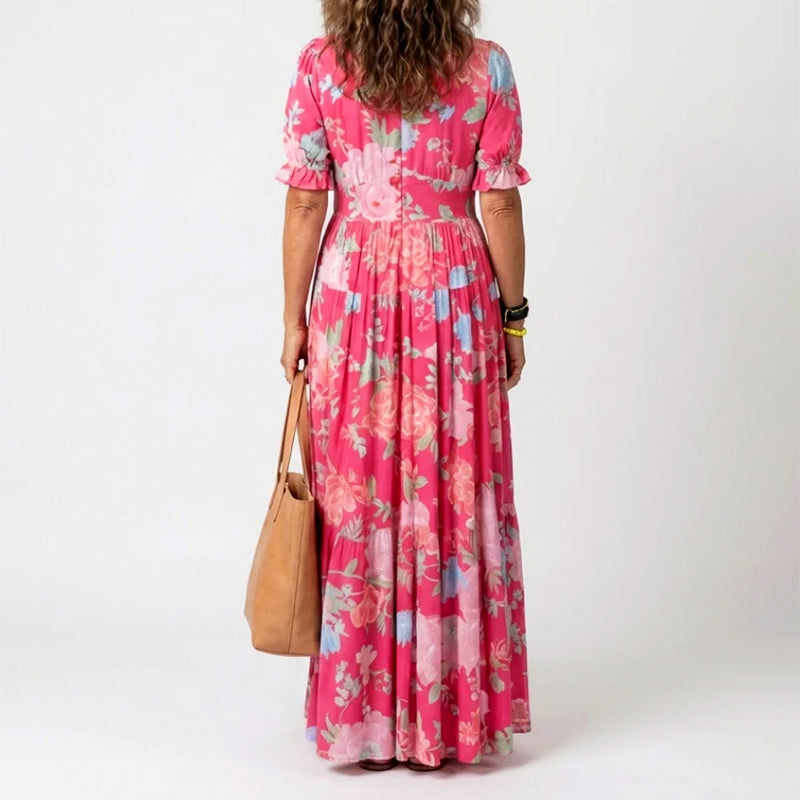 Gillian | Women's Floral V-neck Summer Long Dress