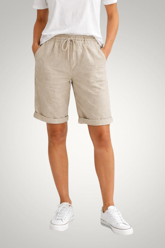 Cordelia | Women's Casual Drawstring Linen Pockets Shorts