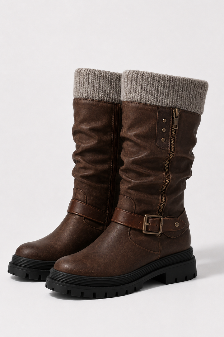 Women’s Knit Detail Knee High Boots