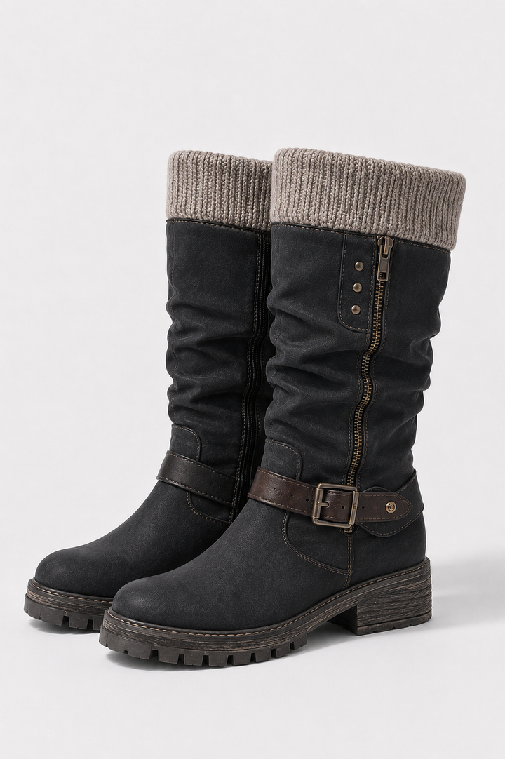 Women’s Knit Detail Knee High Boots