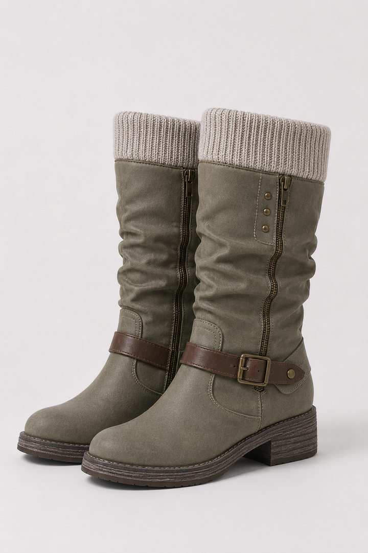 Women’s Knit Detail Knee High Boots