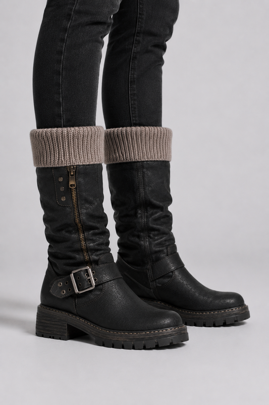 Women’s Knit Detail Knee High Boots