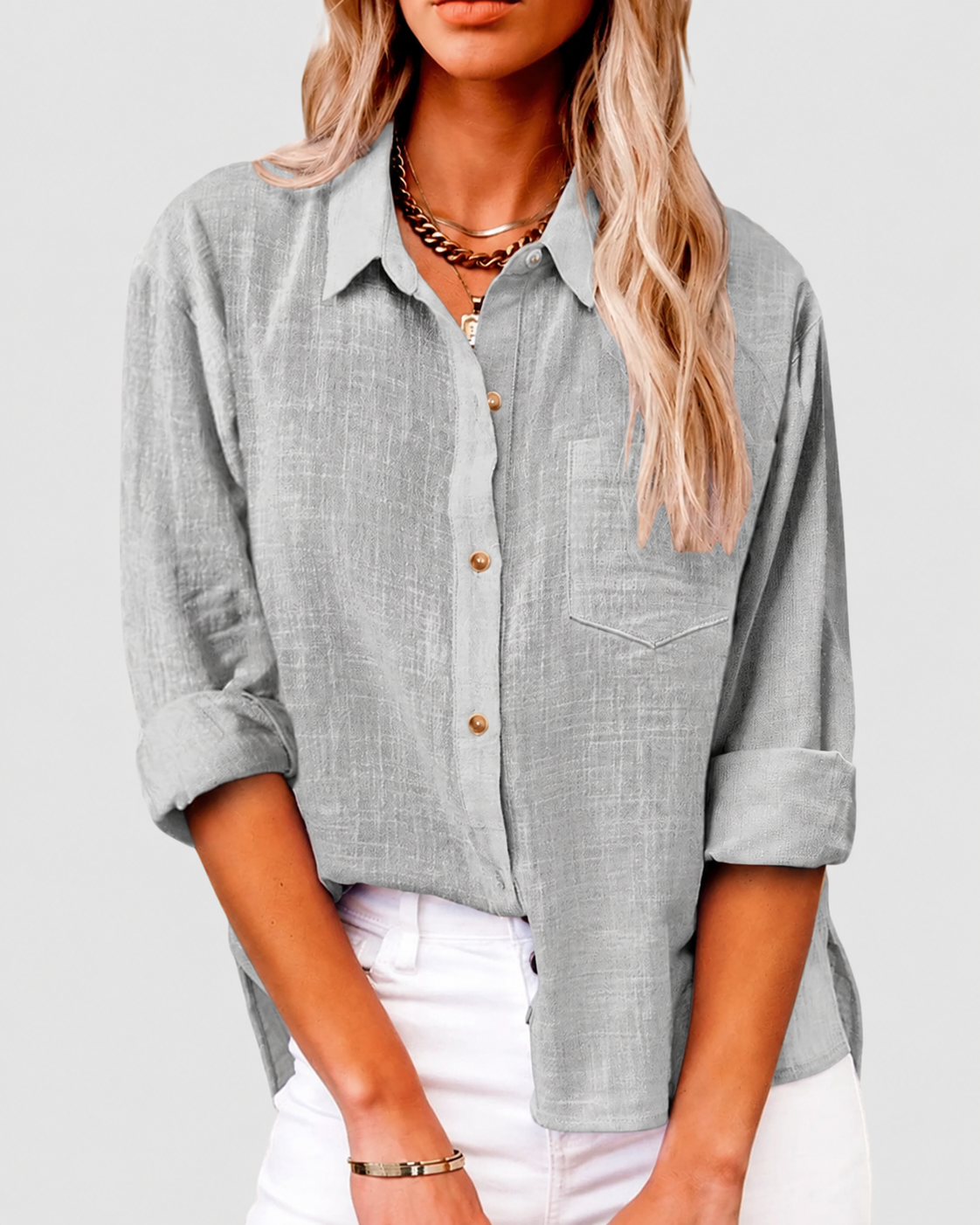 Cecily | Women's Classic Linen Summer Blouse