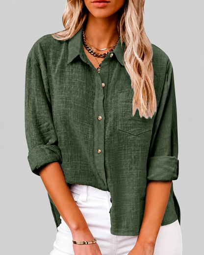 Cecily | Women's Classic Linen Summer Blouse