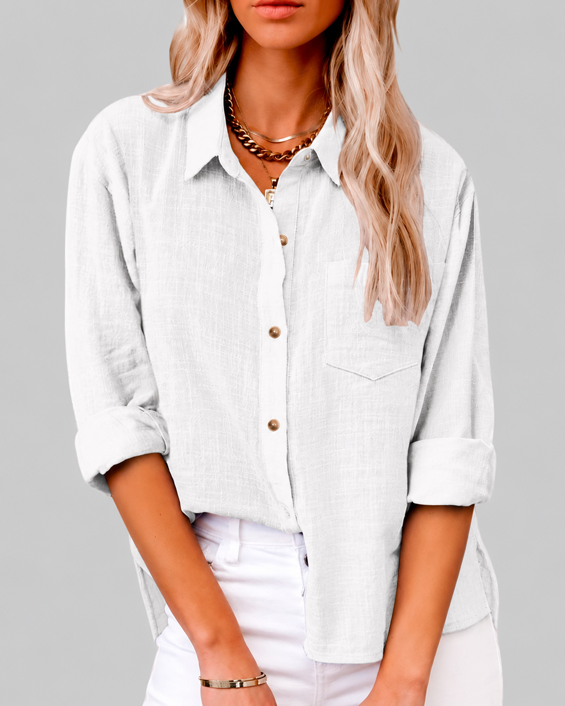 Cecily | Women's Classic Linen Summer Blouse