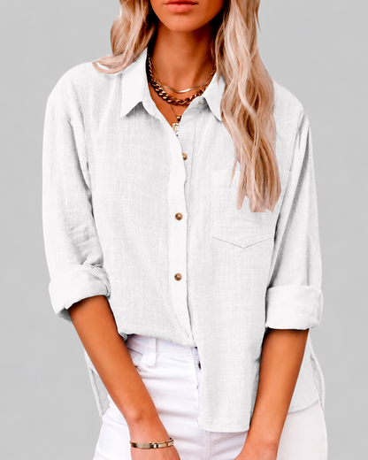 Cecily | Women's Classic Linen Summer Blouse