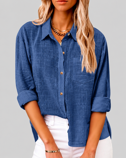Cecily | Women's Classic Linen Summer Blouse