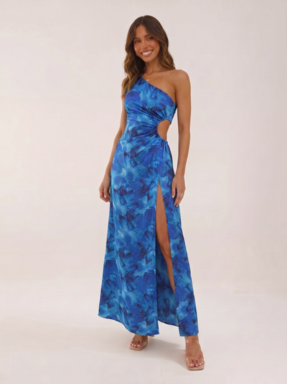 Isabella | Women's One-Shoulder Floral Midi Dress
