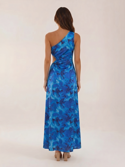 Isabella | Women's One-Shoulder Floral Midi Dress
