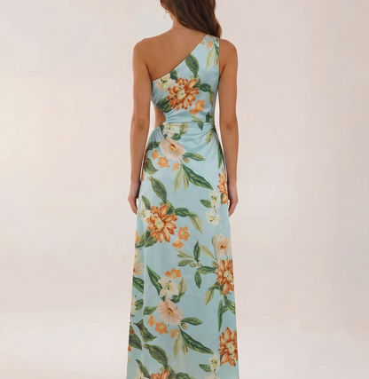 Isabella | Women's One-Shoulder Floral Midi Dress