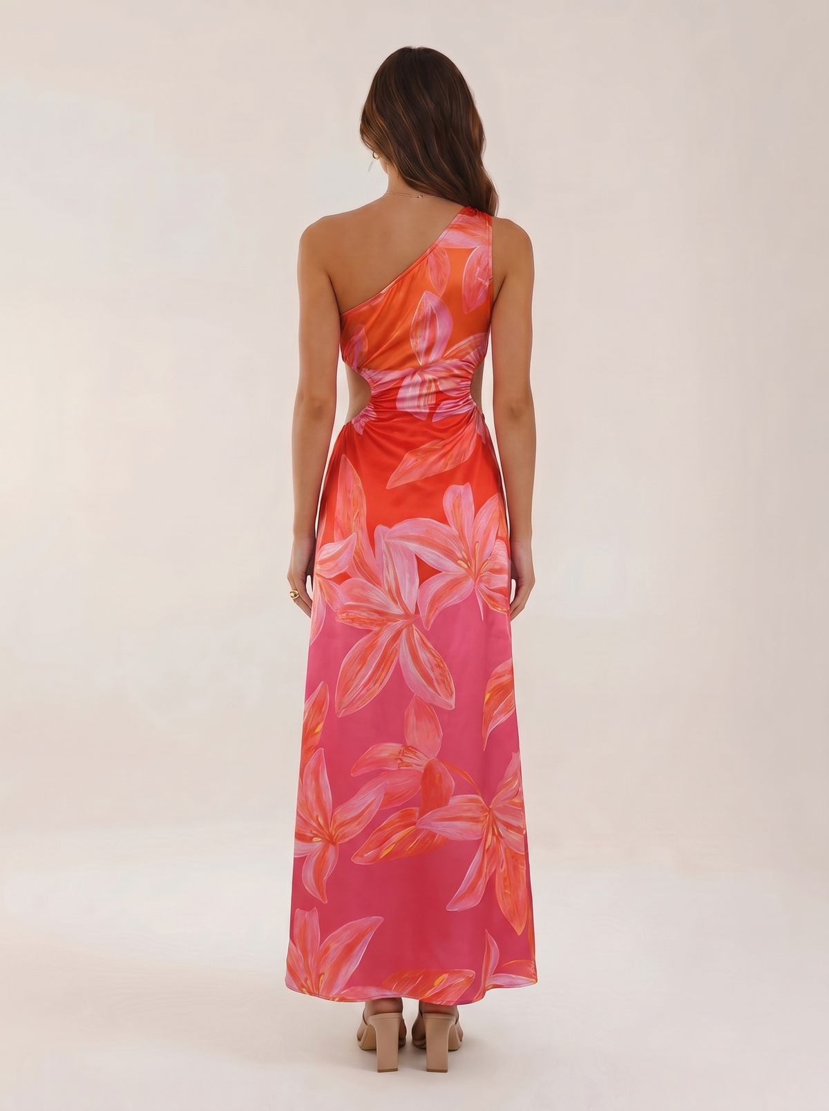 Isabella | Women's One-Shoulder Floral Midi Dress