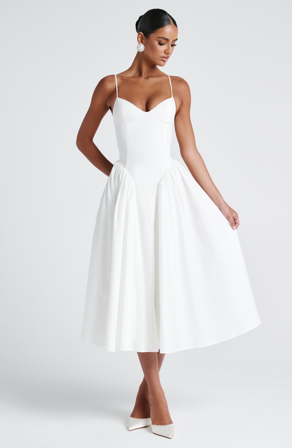 Amelie | Women's Sophisticated A-line Summer Midi Dress