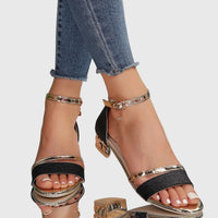 Arabella | Women's Glittery Strappy Low Heeled Sandals