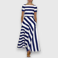 Arabella | Women's Striped Shortsleeve Maxi Dress