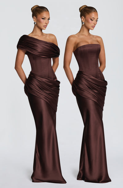 Camilla | Women's Elegant Satin Corset Evening Dress