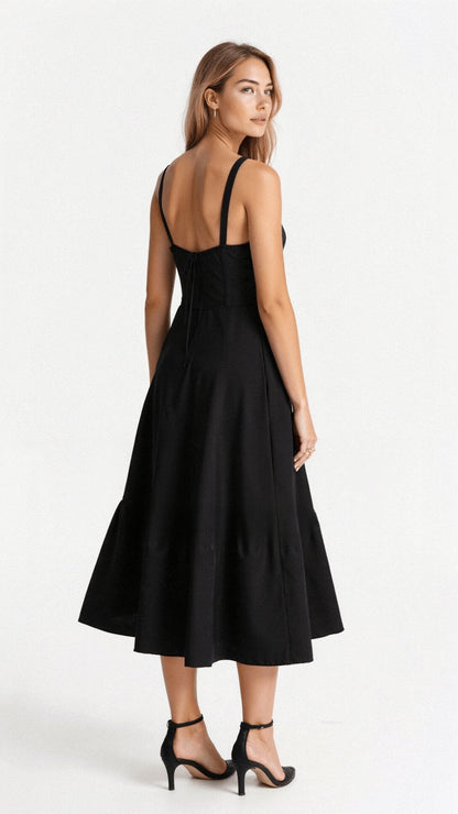 Caroline | Women's Corset Wedding Guest Midi Dress
