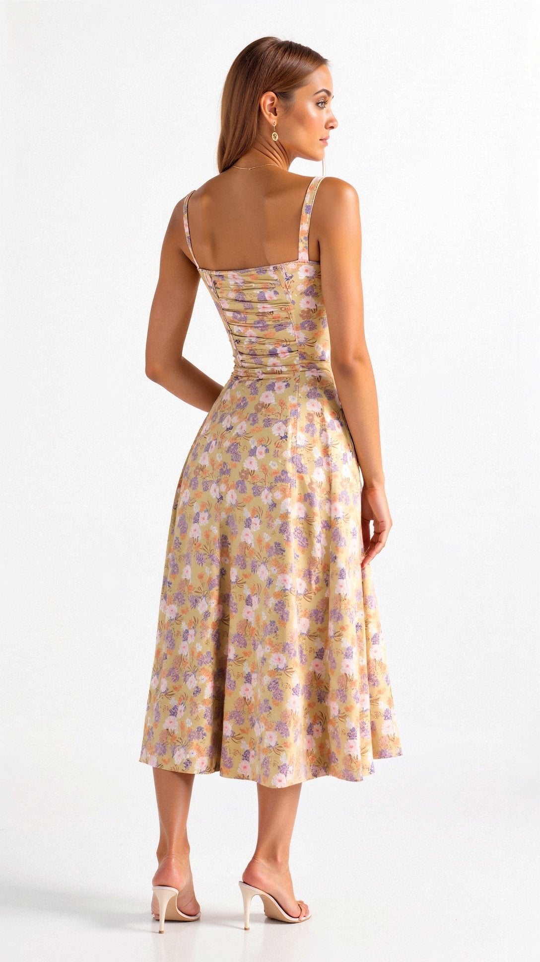 Caroline | Women's Corset Wedding Guest Midi Dress