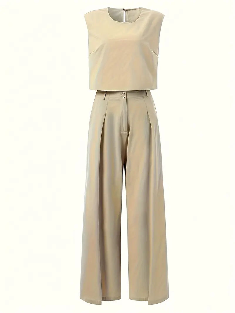 Christine | Women's Sleeveless Linen Two Piece Set