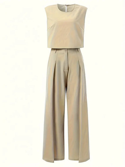 Christine | Women's Sleeveless Linen Two Piece Set