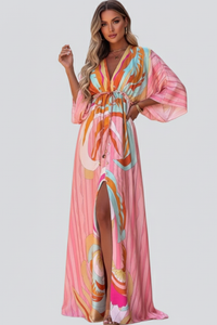 Deborah | Women's Summer Printed Batwing Sleeves Dress