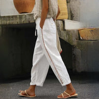 Elizabeth | Women's Comfort Cropped Linen Pants