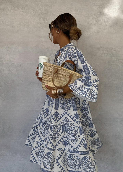 Elspeth | Women's Boho Long Sleeve Mini Dress