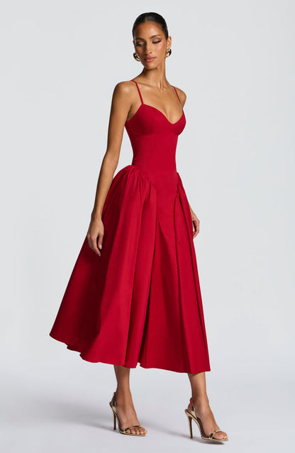 Amelie | Women's Sophisticated A-line Summer Midi Dress