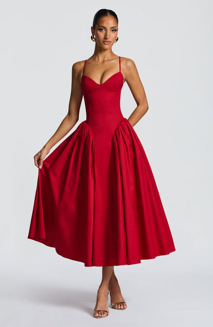 Amelie | Women's Sophisticated A-line Summer Midi Dress