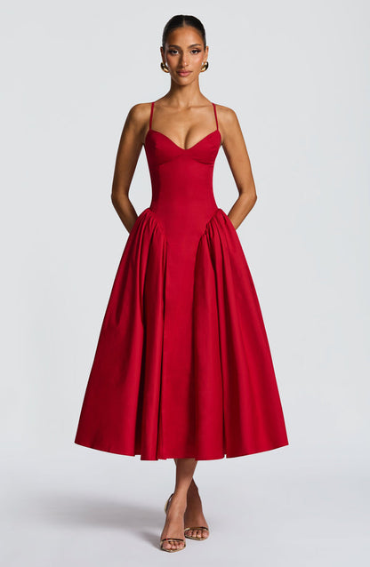 Amelie | Women's Sophisticated A-line Summer Midi Dress