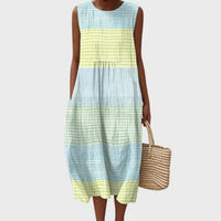 Freya | Women's Sleeveless Linen Midi Wedding Guest Dress