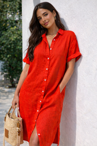 Gemma | Women's Lighweight Shortsleeve Shirt Dress
