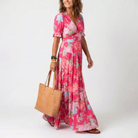 Gillian | Women's Summer V-neck Floral Long Dress