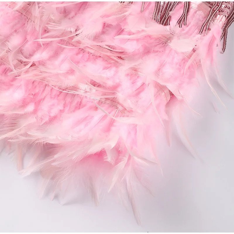 Grace | Women's Festive Feather Cocktail Dress