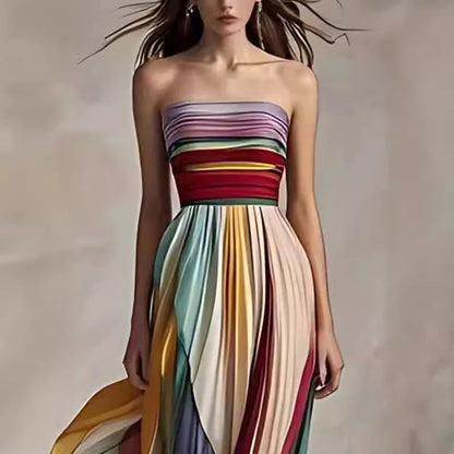 Helen | Women's Strapless Rainbow Homecoming Wedding Guest Evening Dress