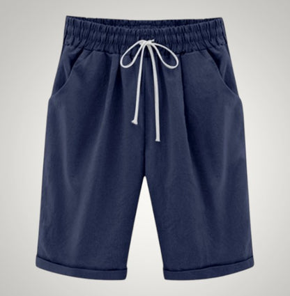 Cordelia | Women's Casual Drawstring Linen Pockets Shorts