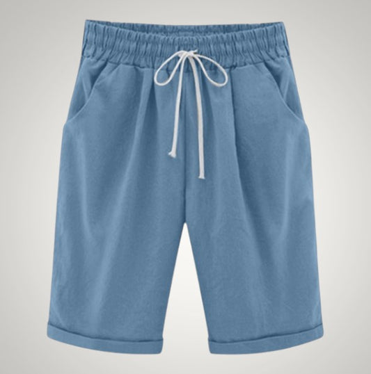 Cordelia | Women's Casual Drawstring Linen Pockets Shorts