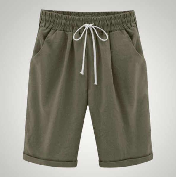 Cordelia | Women's Casual Drawstring Linen Pockets Shorts