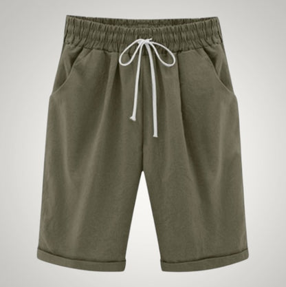 Cordelia | Women's Casual Drawstring Linen Pockets Shorts