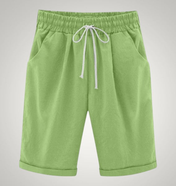 Cordelia | Women's Casual Drawstring Linen Pockets Shorts