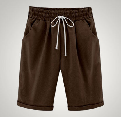 Cordelia | Women's Casual Drawstring Linen Pockets Shorts