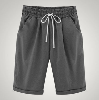 Cordelia | Women's Casual Drawstring Linen Pockets Shorts