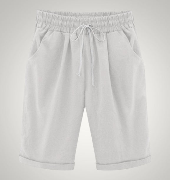 Cordelia | Women's Casual Drawstring Linen Pockets Shorts