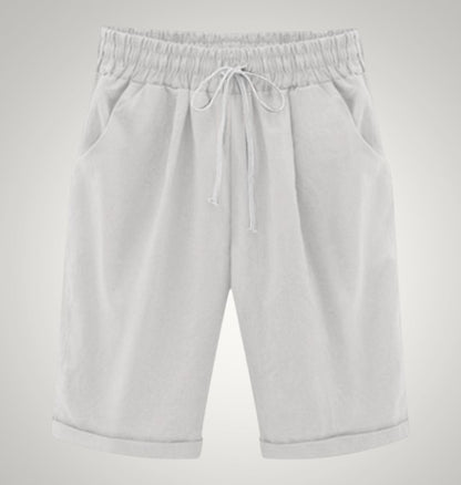 Cordelia | Women's Casual Drawstring Linen Pockets Shorts