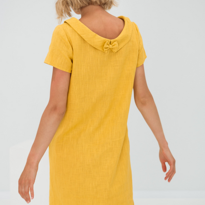Jasmine | Women's Casual Round Neck Linen Midi Dress