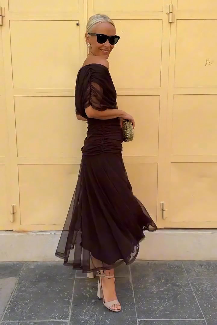 Jessica | Women's Chiffon Summer Off Shoulder Maxi Dress