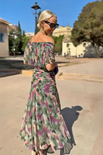 Jessica | Women's Chiffon Summer Off Shoulder Maxi Dress