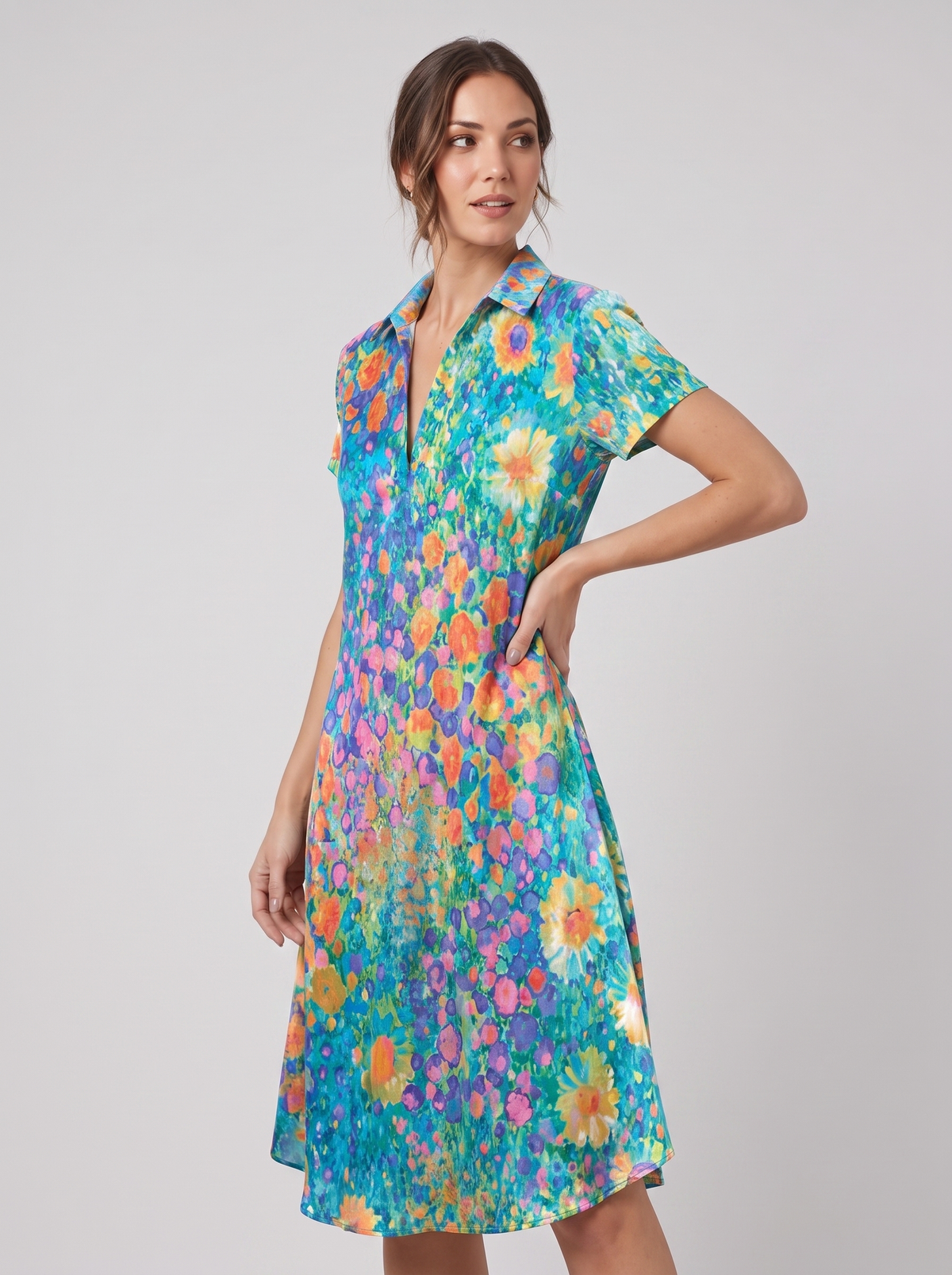 Joanne | Women's Floral Wedding Guest Midi Dress