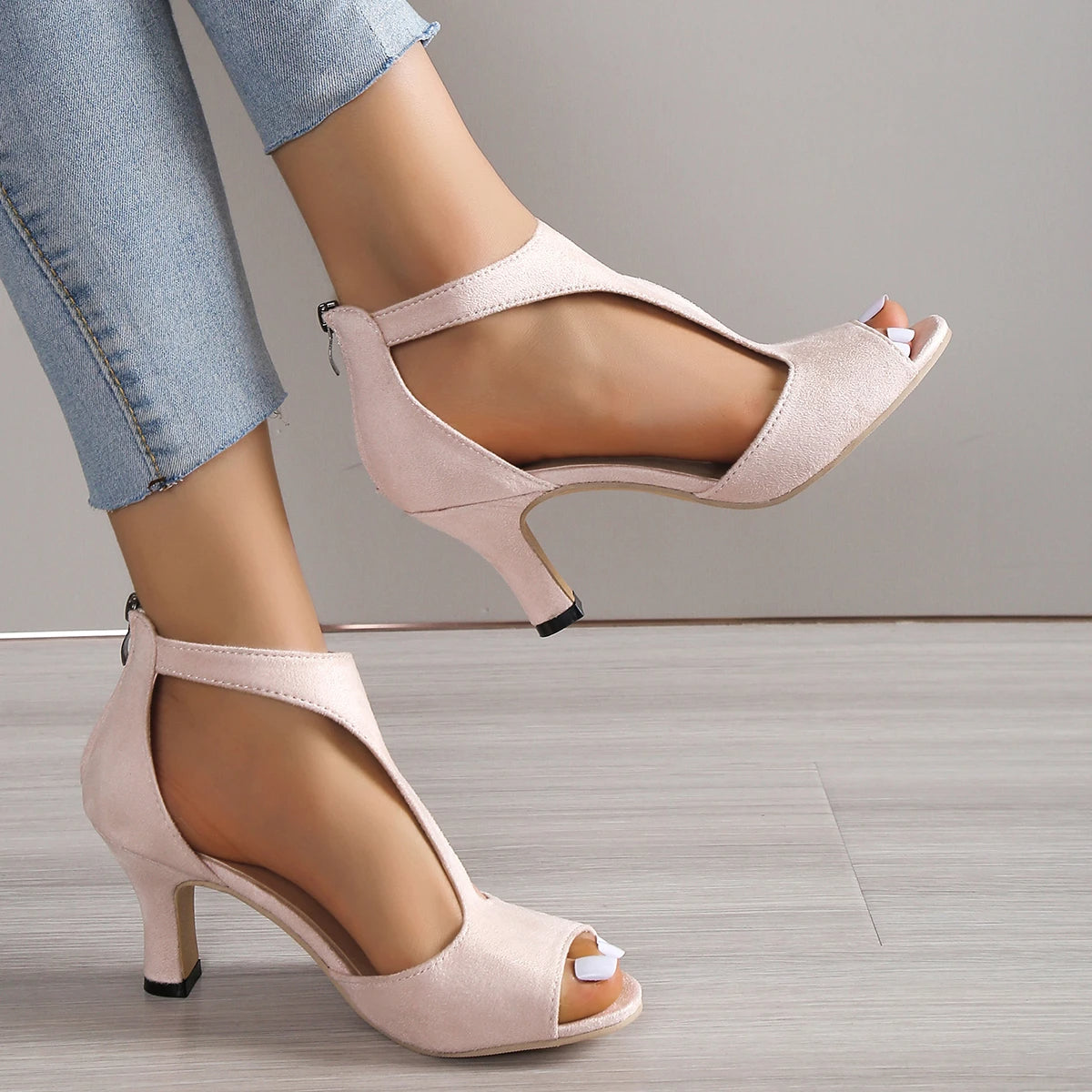 Katie | Women's Orthopedic Summer Sandal Heels T-Strap Peep Toe