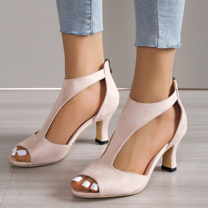 Katie | Women's Orthopedic Summer Sandal Heels T-Strap Peep Toe