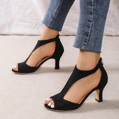 Katie | Women's Orthopedic Summer Sandal Heels T-Strap Peep Toe
